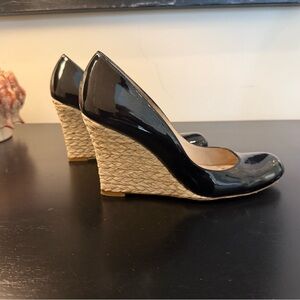 LK Bennett Black Patent Wedge Shoes